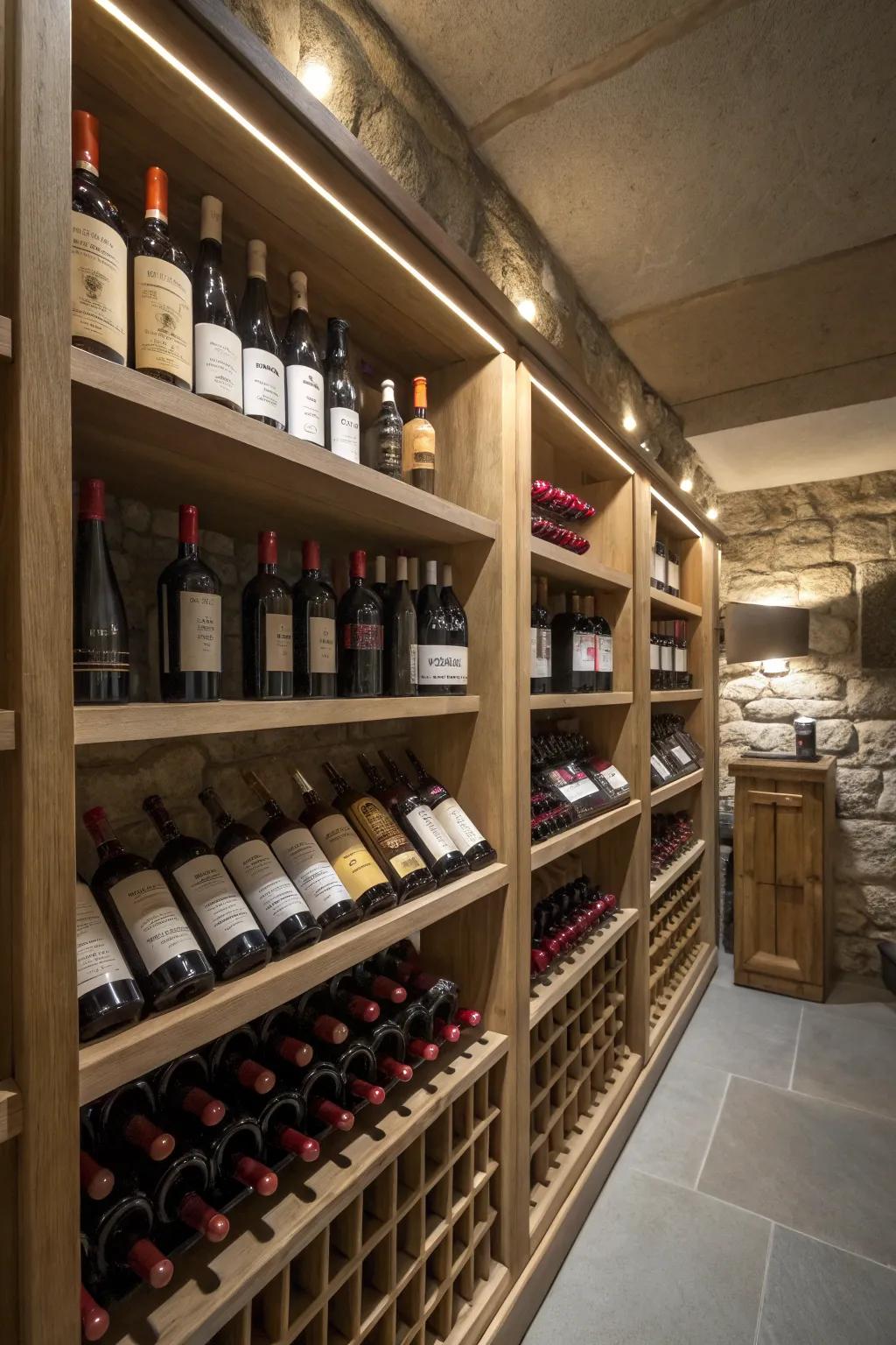 Bespoke shelving introduces a personal stamp to your wine storage.