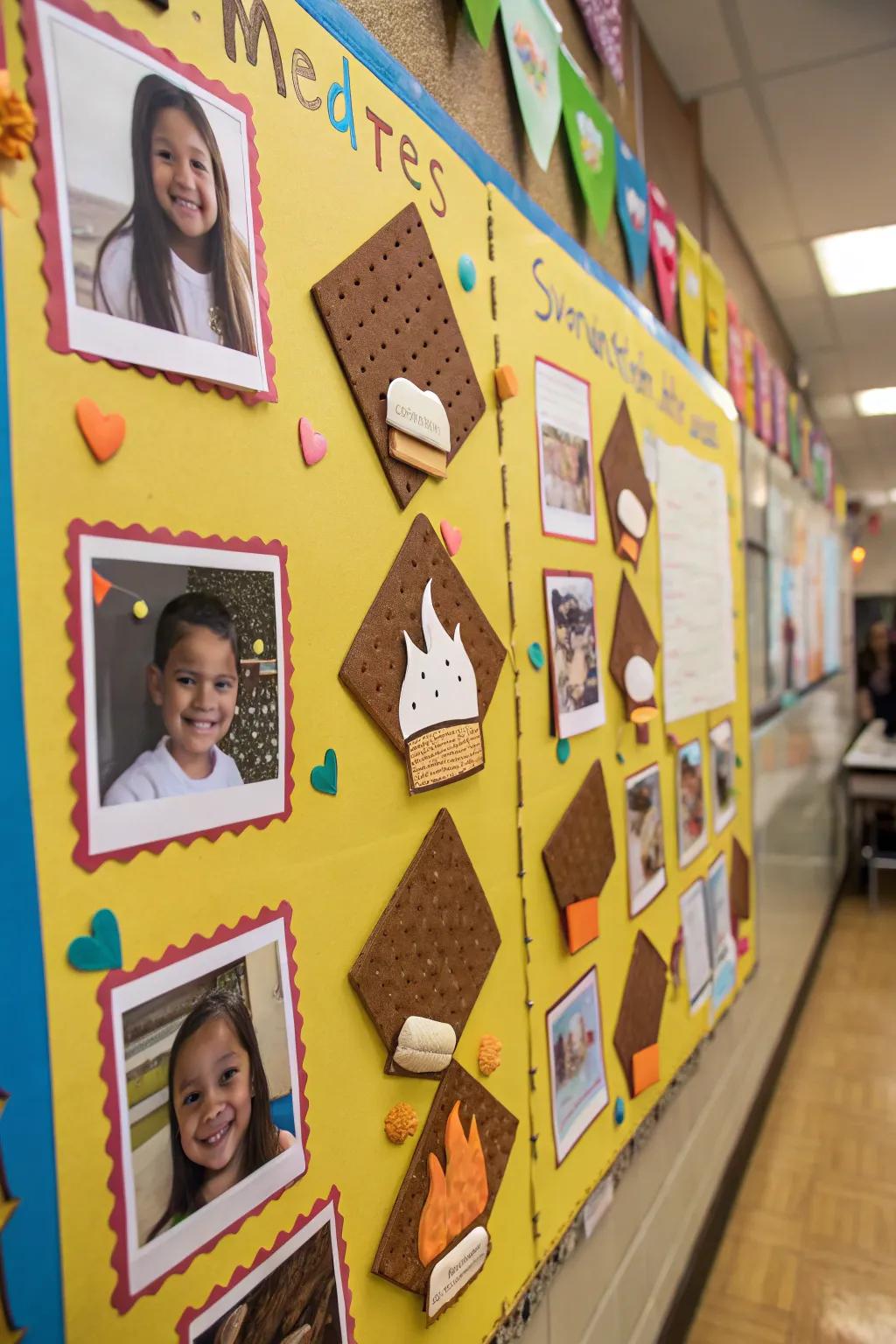 S'mores with student faces make the board super personal.