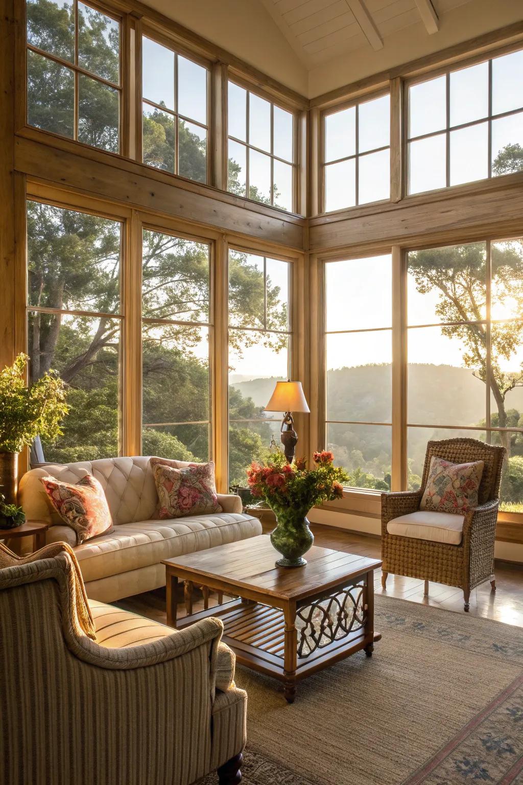 Natural lighting enhances the beauty of Southern decoration.