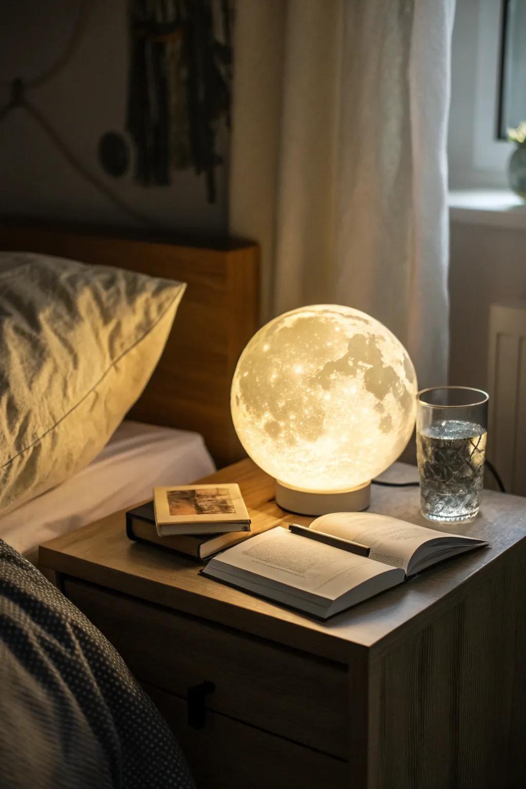 A full moon light that adds a soothing glow to your personal space.