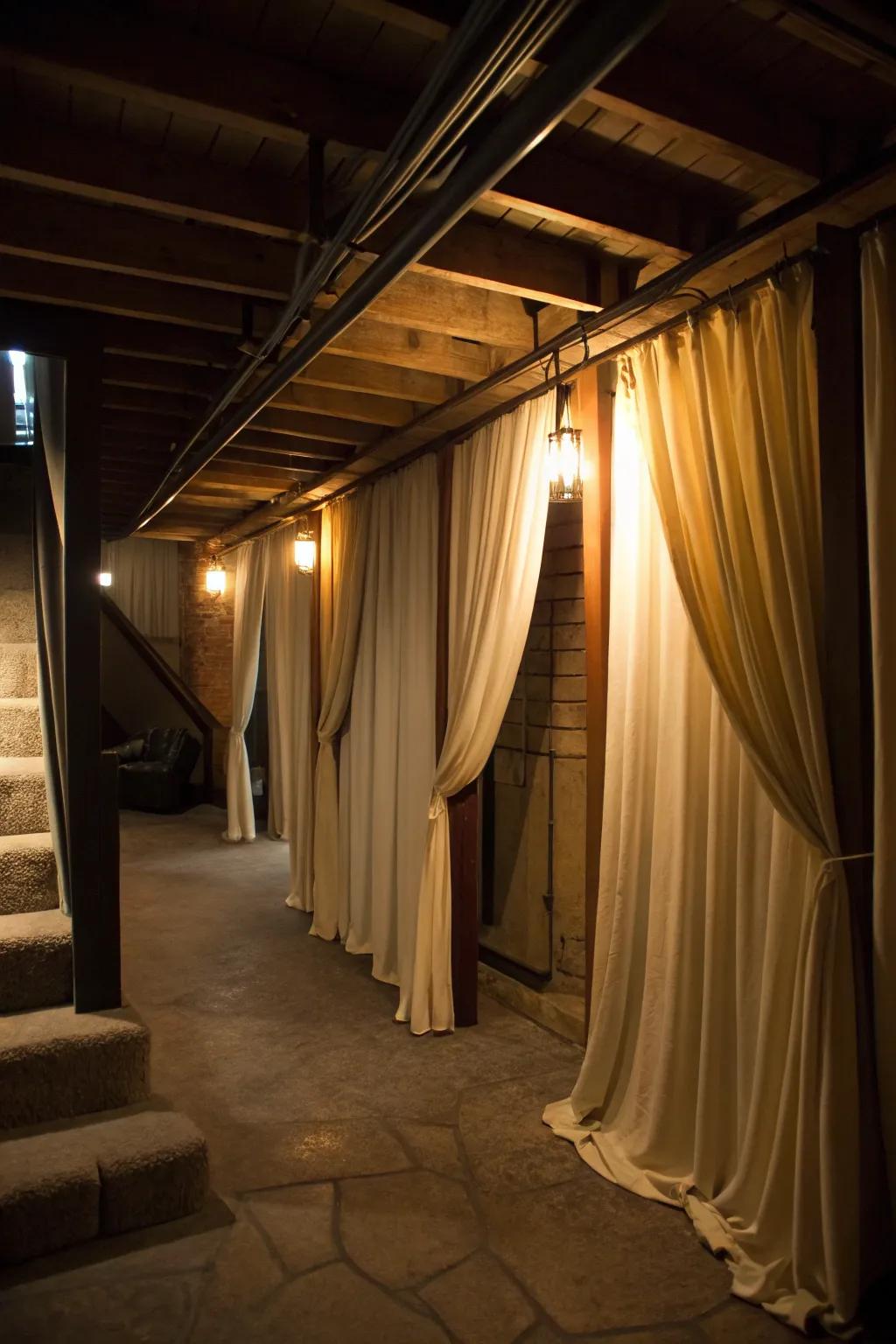 Curtains and drapes incorporate seclusion and flair into your speakeasy.