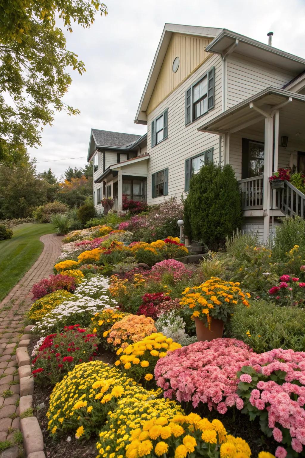 Seasonal flowers add vibrant splashes of color to your landscape.