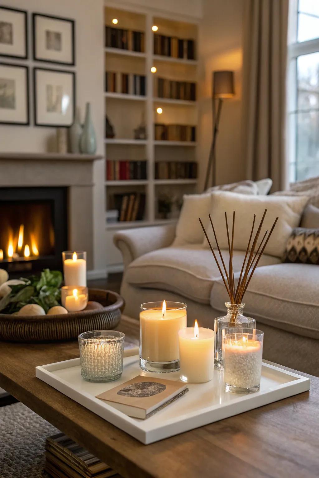 Smells like lavender and citrus really improve the mood of any room.