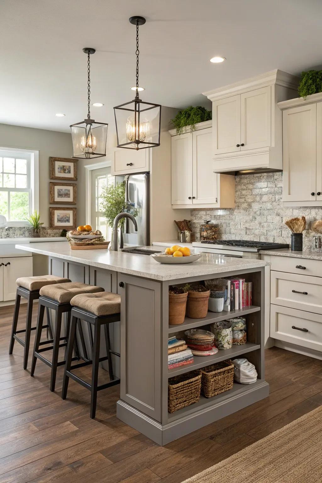 A functional center enhances spatial utility and design within your kitchen.