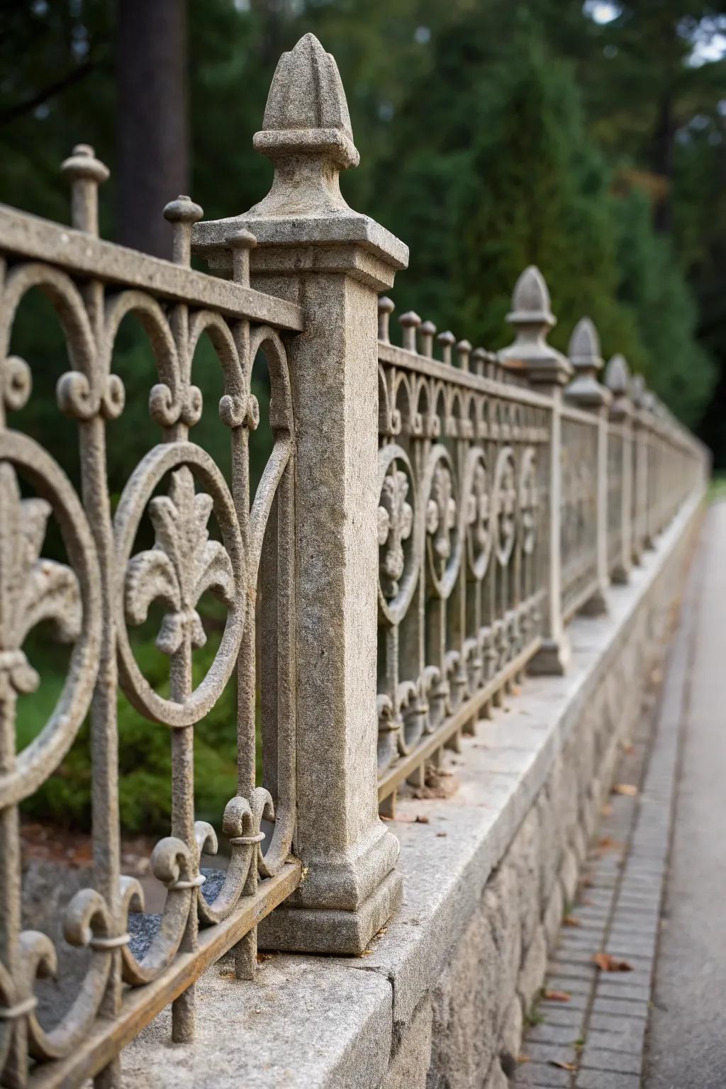 A symmetrical fence design showcasing repeating patterns for visual harmony.