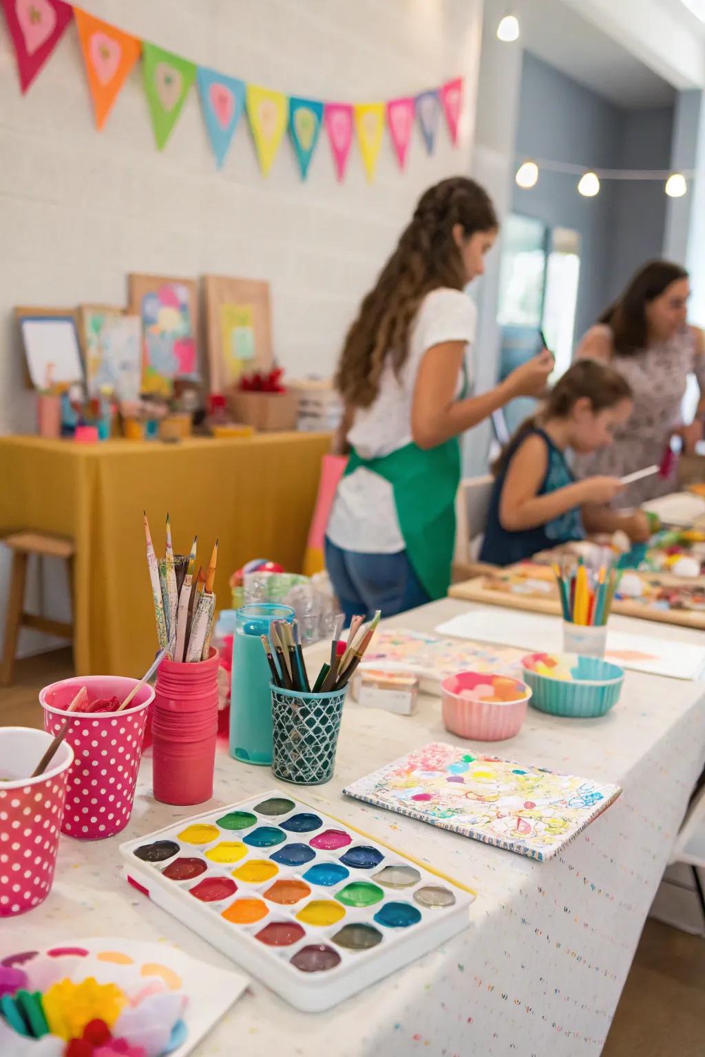 A crafting party fuels creativity and gives wonderful take-home mementos.