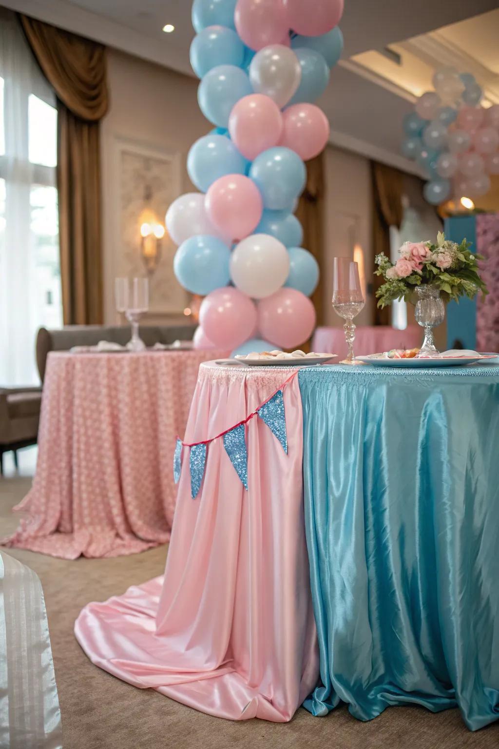 Elegant fabric accents in rose and azure enhance the visual appeal of your arrangement.