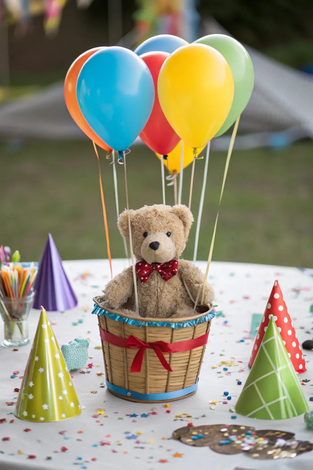 An airship centerpiece adds an adventurous flair.