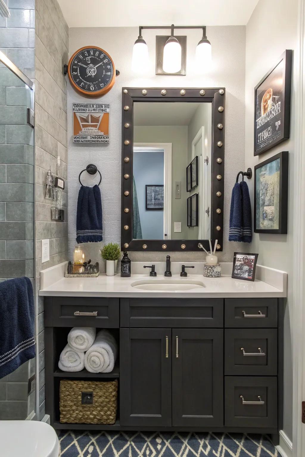 Special accessories add character and interest to a bathroom.