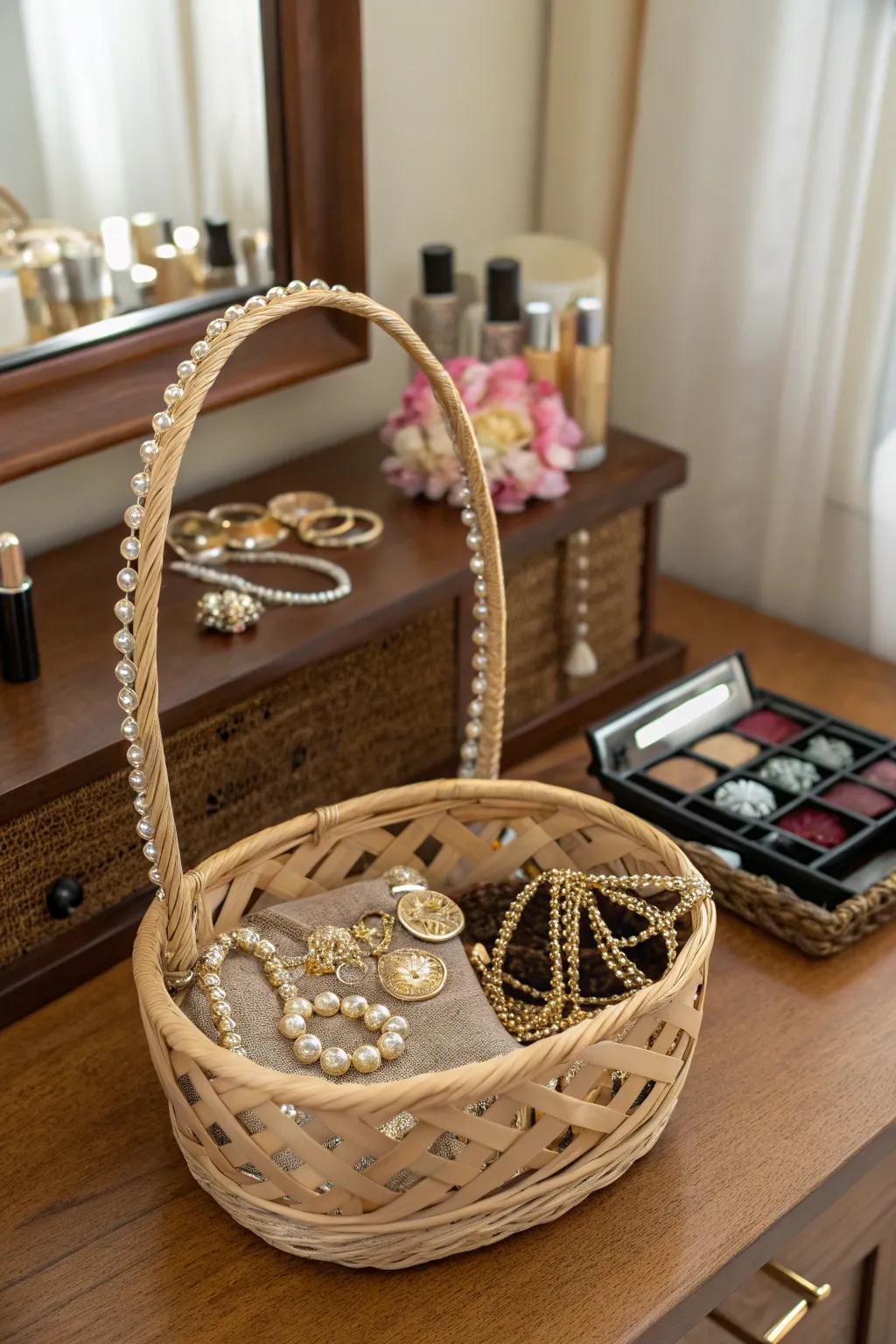 Incorporate a little sparkle with chic jewelry in the Easter basket.