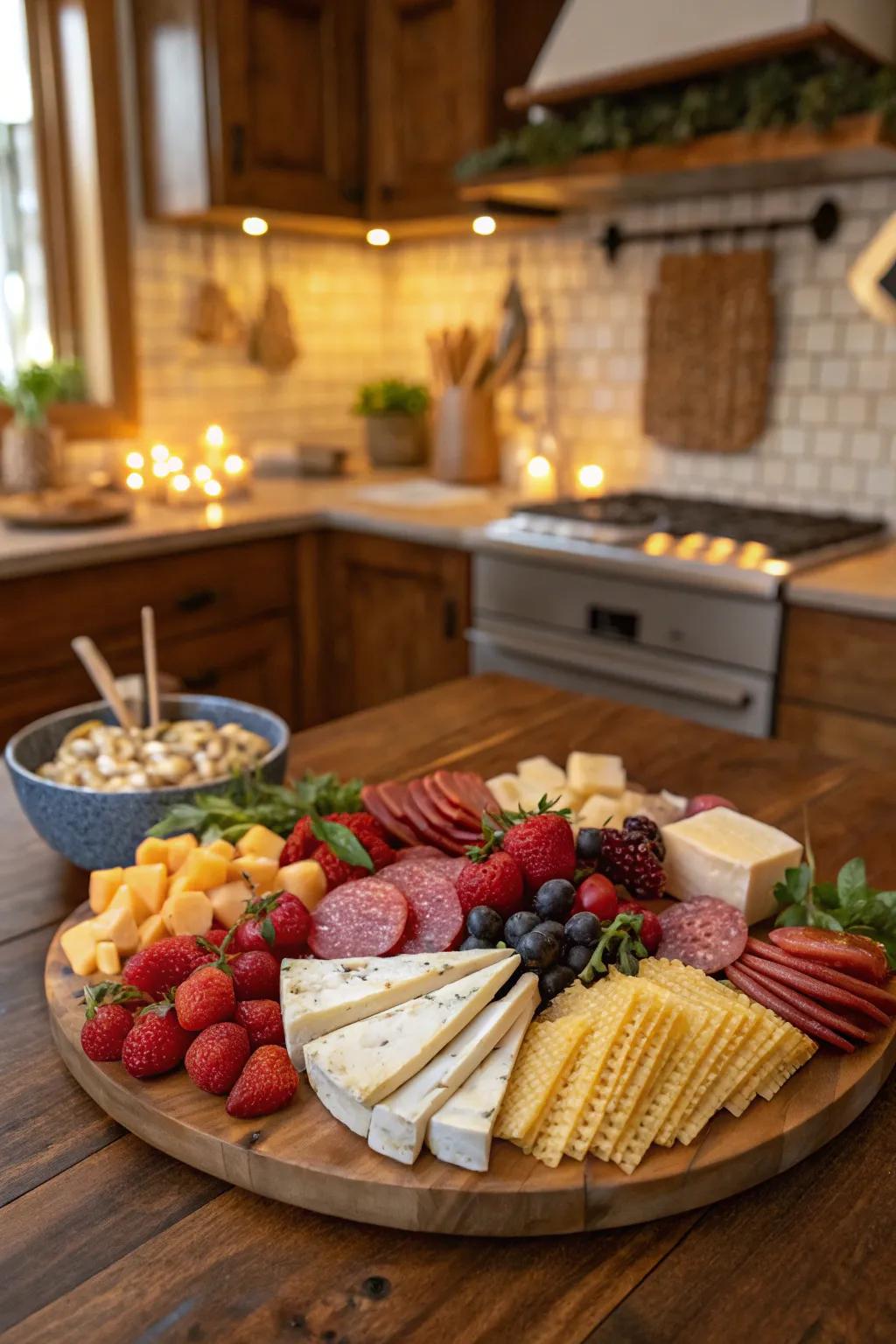 A charcuterie board that celebrates the tastes of fall.