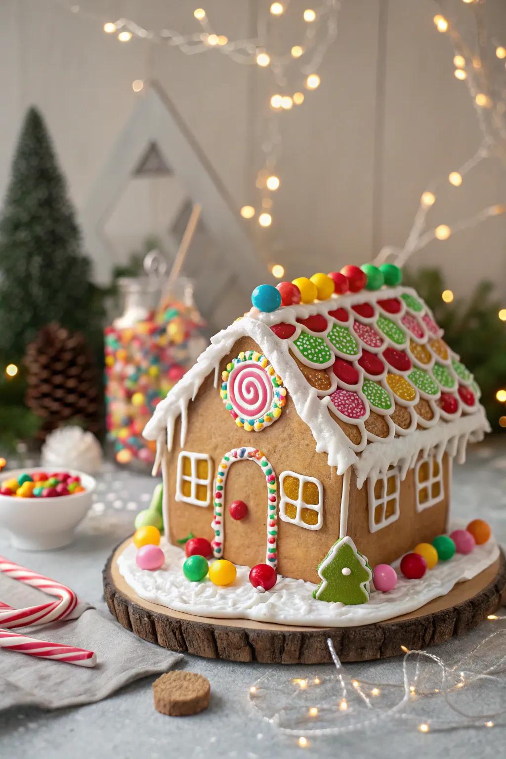 An exquisitely embellished confection house.