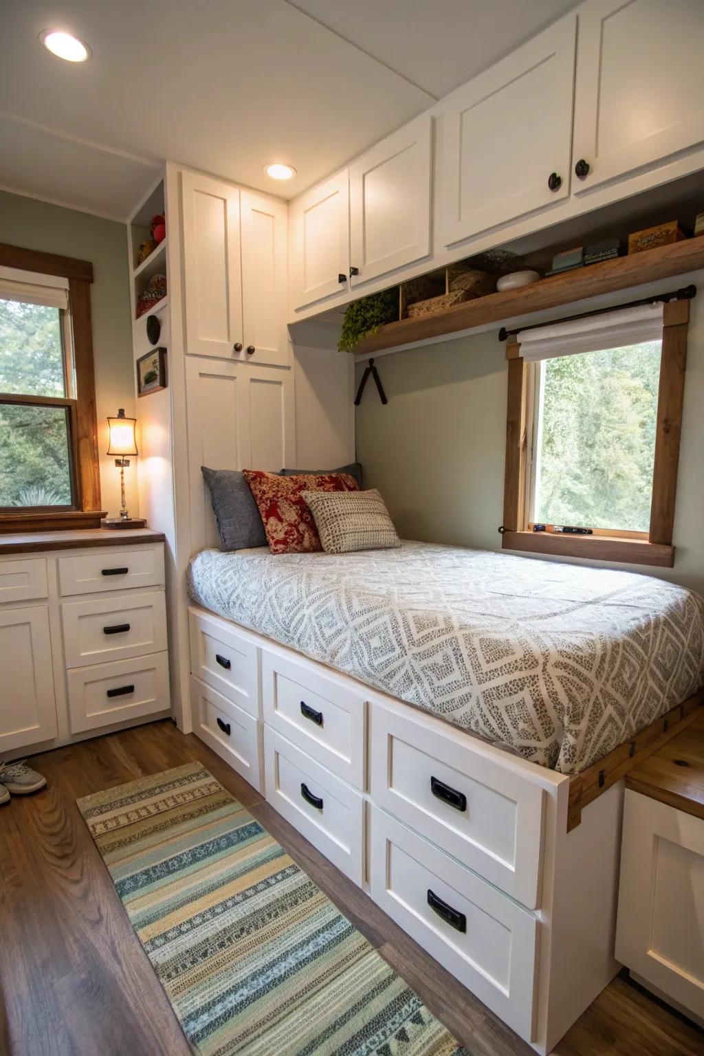 Hidden storage keeps small homes organized and tidy.