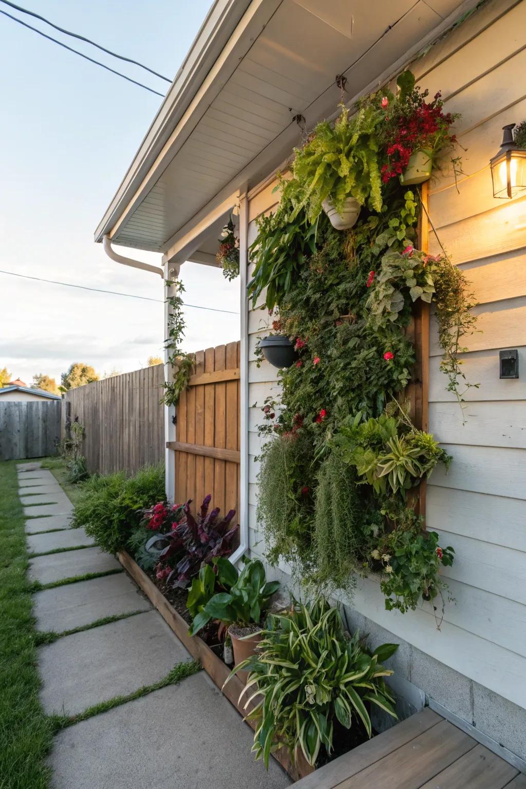 A lush suspended garden for vertical interest.