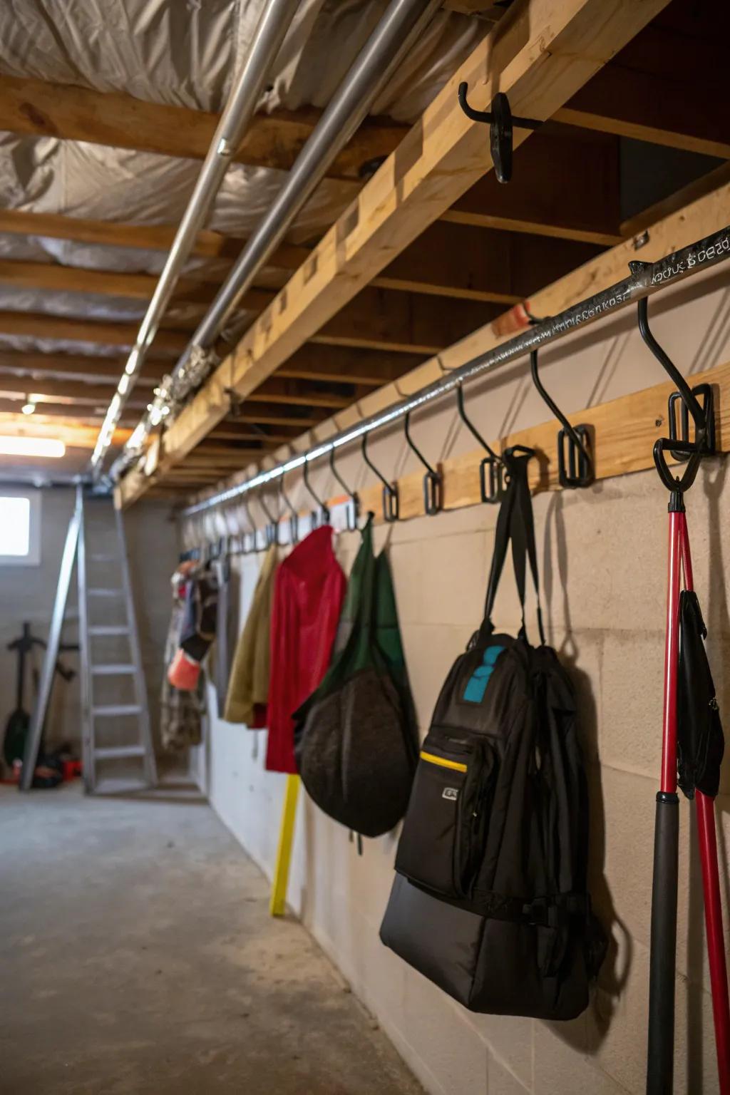 Maximize storage by making use of overhead space for lighter items.