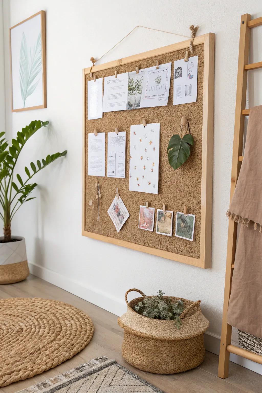 Boost your creativity with a beautifully crafted DIY bulletin board that blends Scandinavian design with boho chic.
