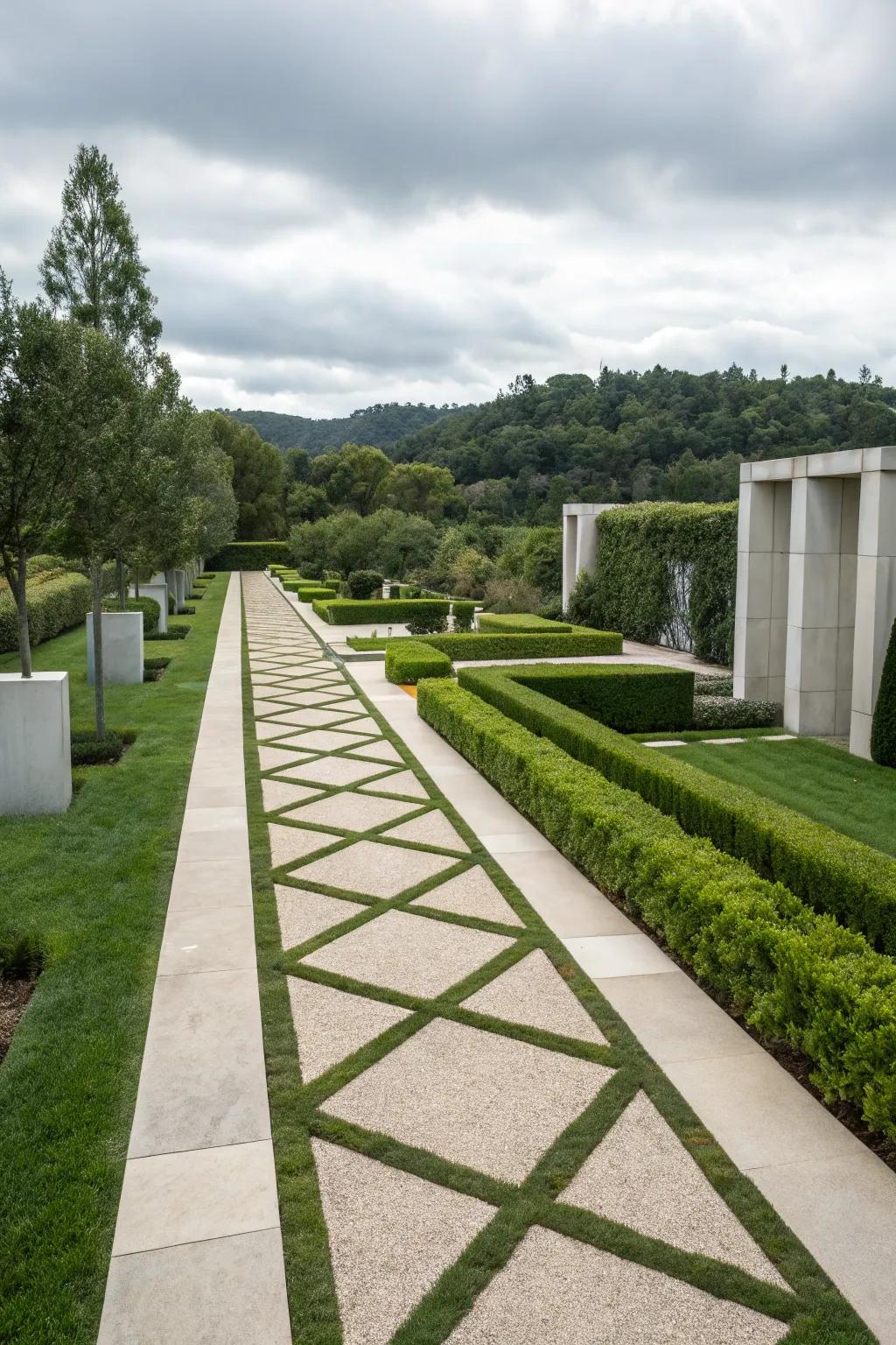 Geometric paths give any garden a chic and modern look.