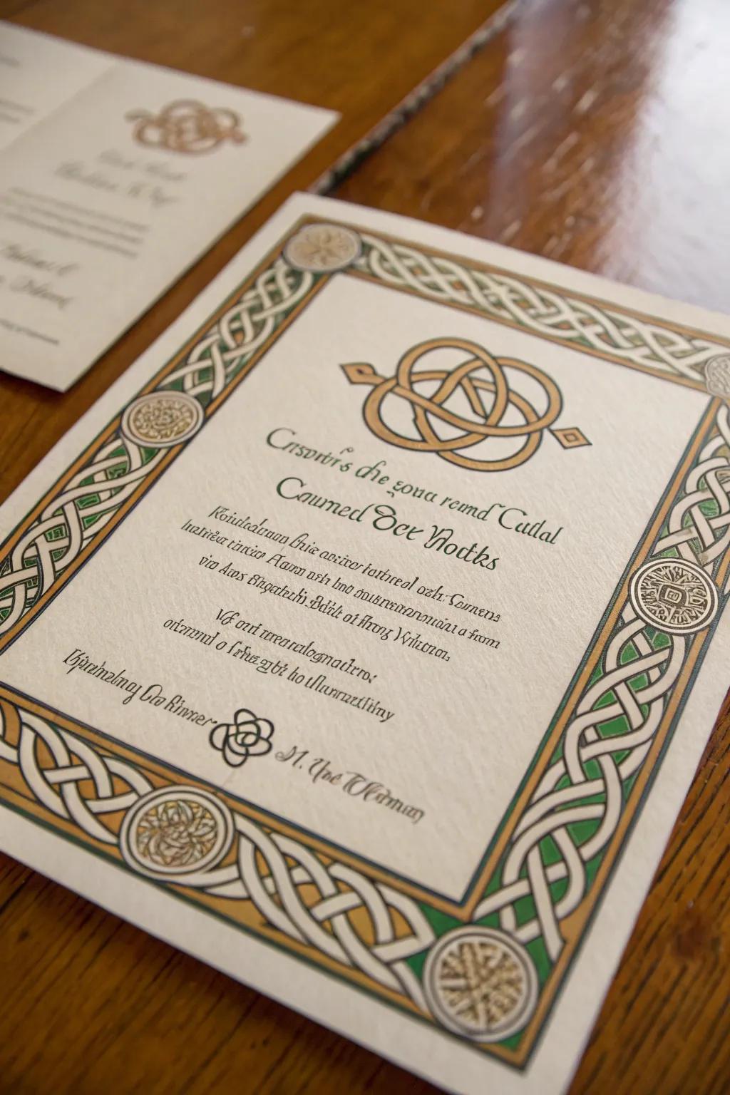 Cultural motifs add a meaningful touch to invitations.