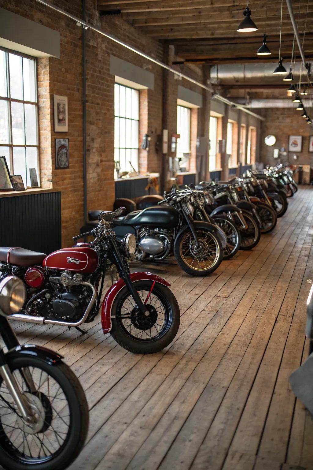 Classic bikes and cycles bring an adventurous feel.
