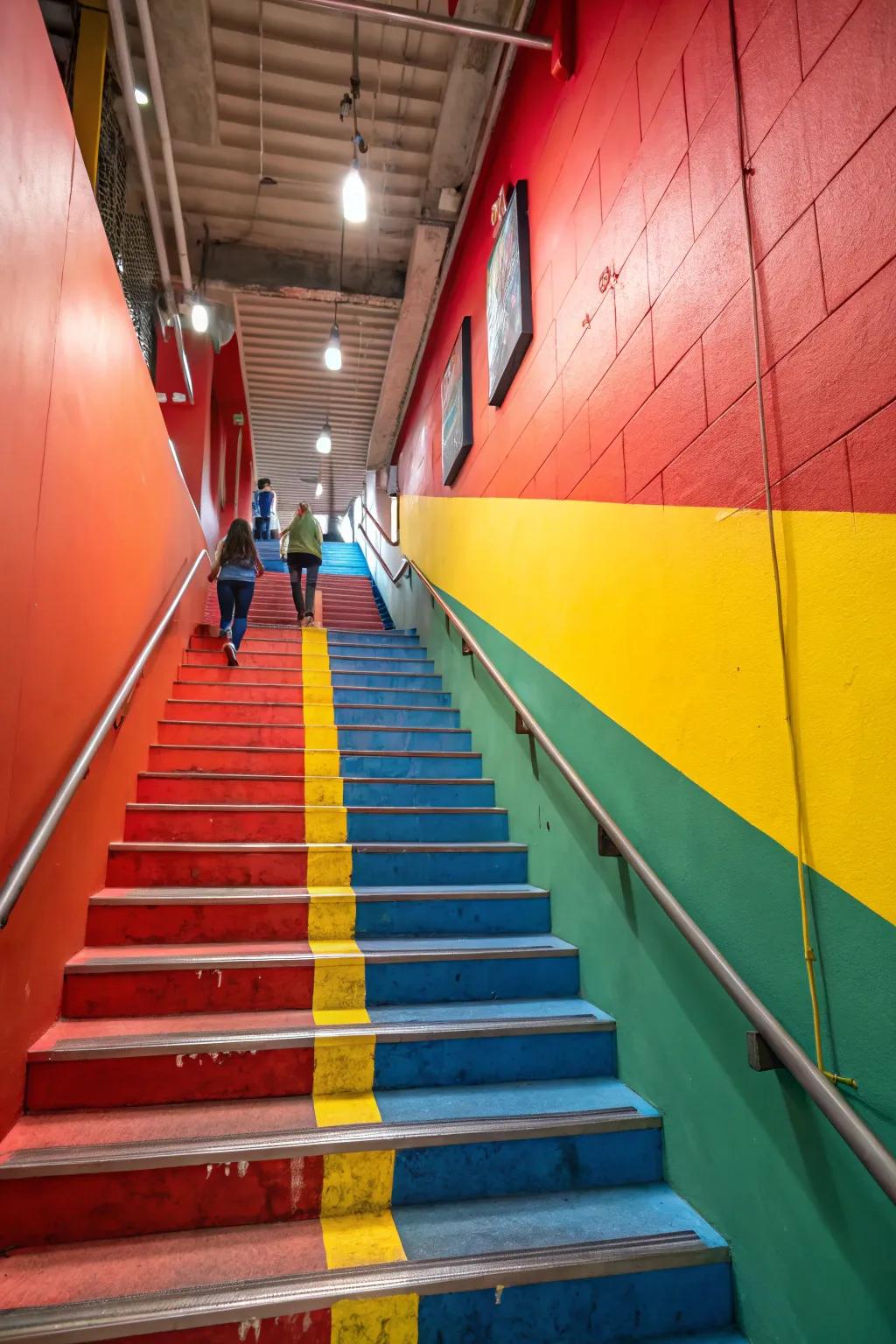 A bold color statement transforms your stairway into an eye-catching architectural feature.