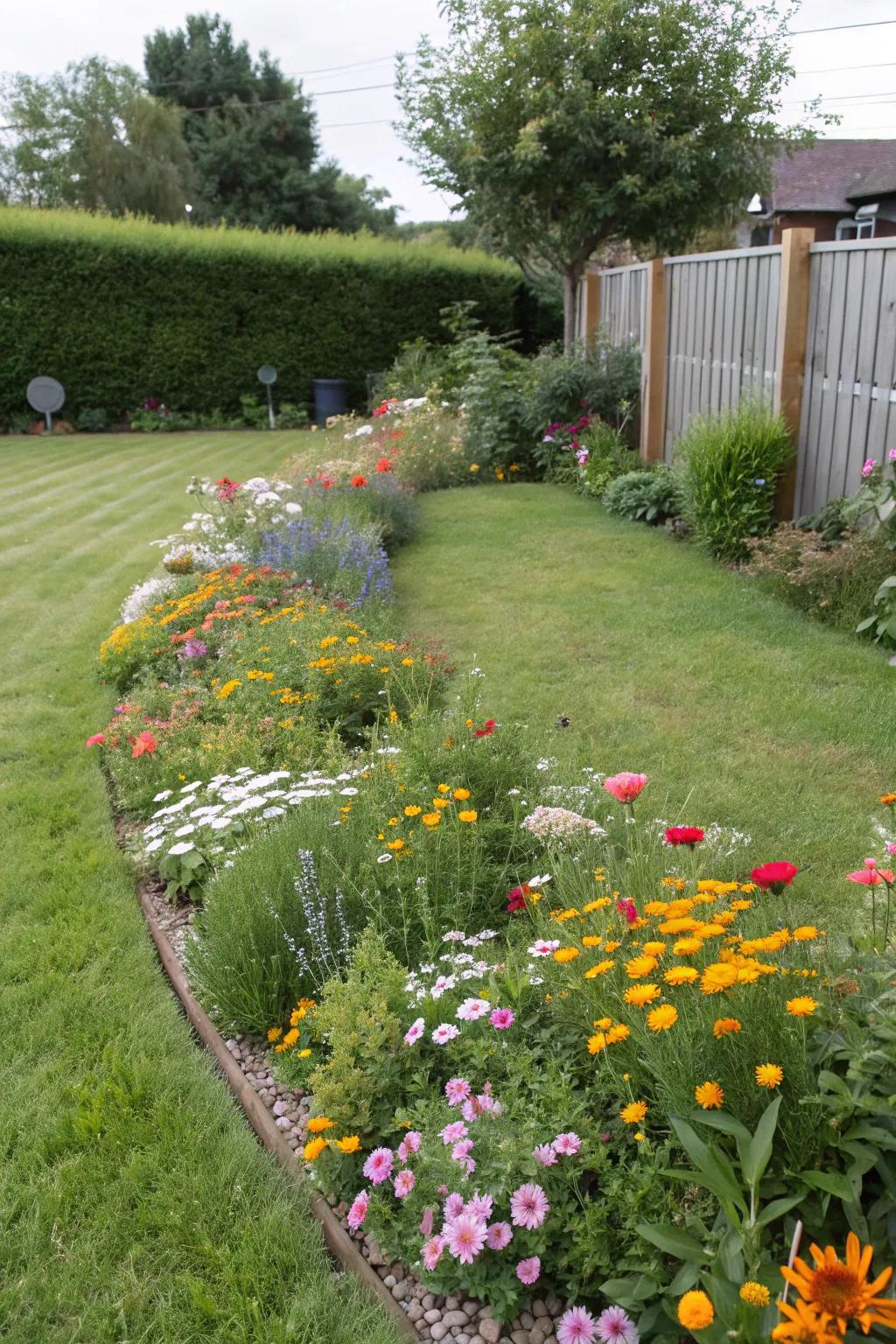 A sustainable wildflower lawn, epitomizing both aesthetic charm and practical utility.