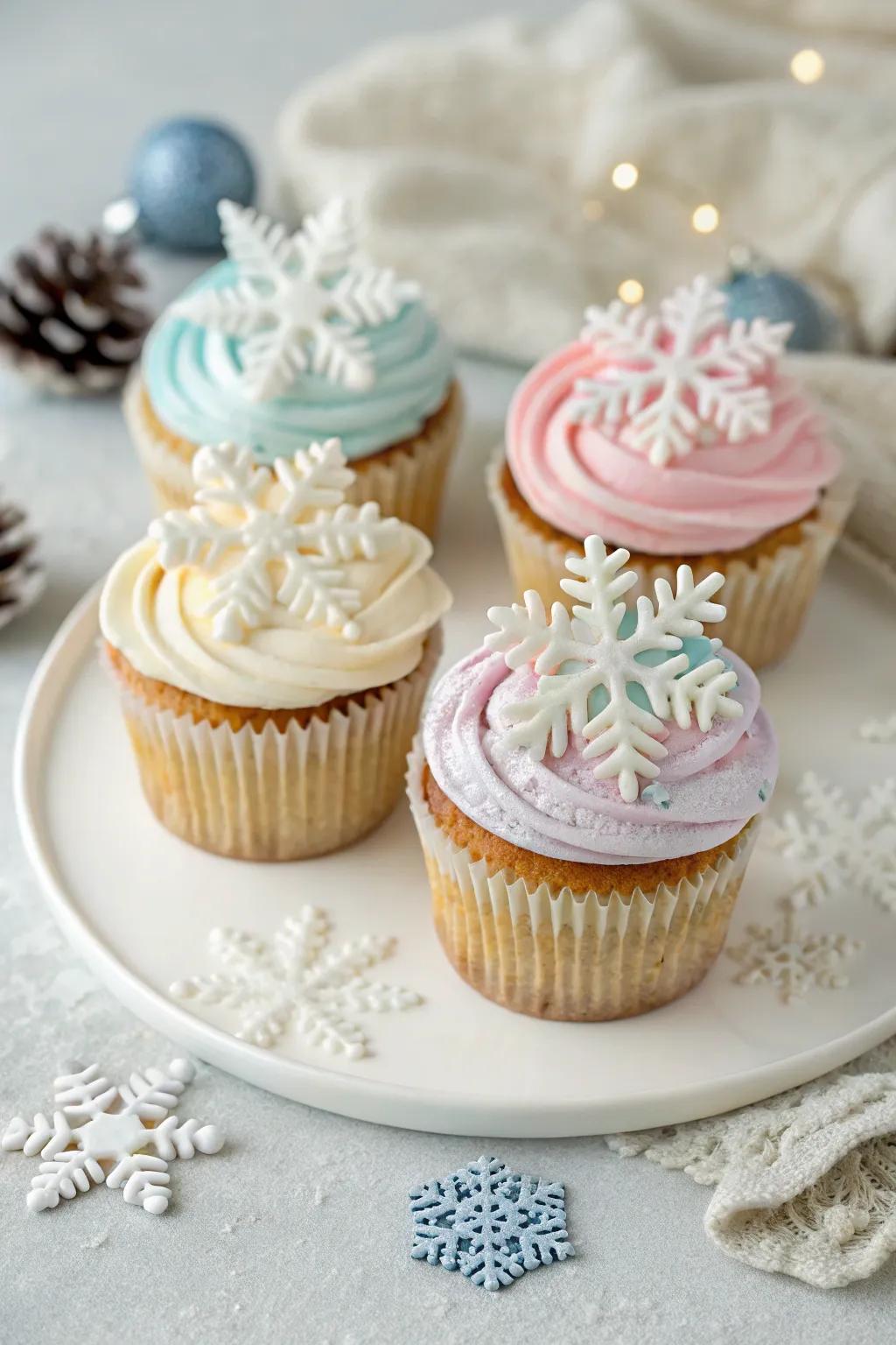 Charming miniature cakes with a wintery twist.