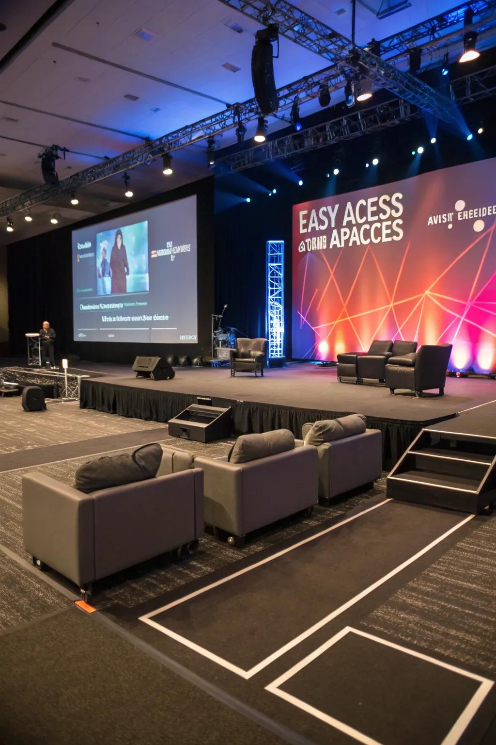 An interactive layout builds an empathetic link between attendees and speakers.
