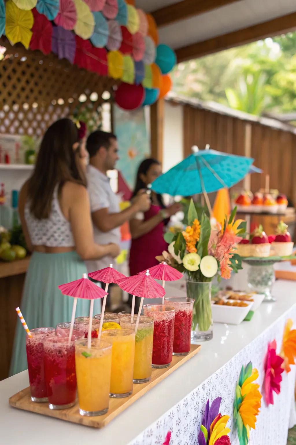 Blend experiences using an elegant specialty drink corner.