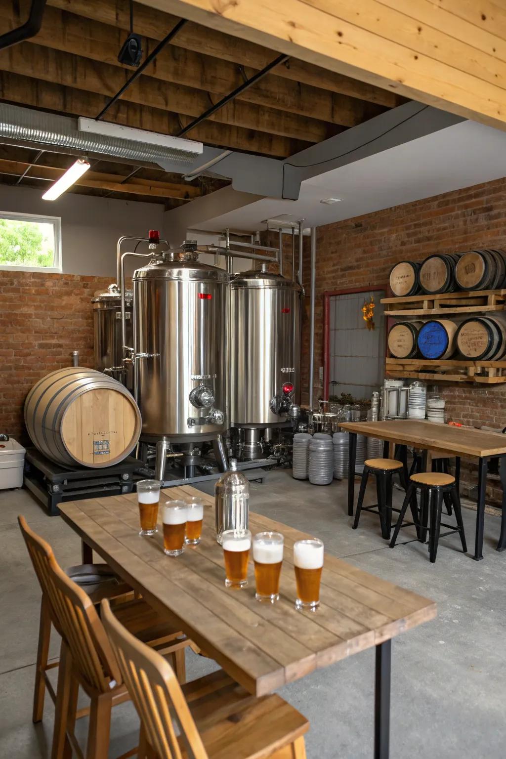 Brew and savor in a garage setting dedicated to exceptional beer crafting techniques.