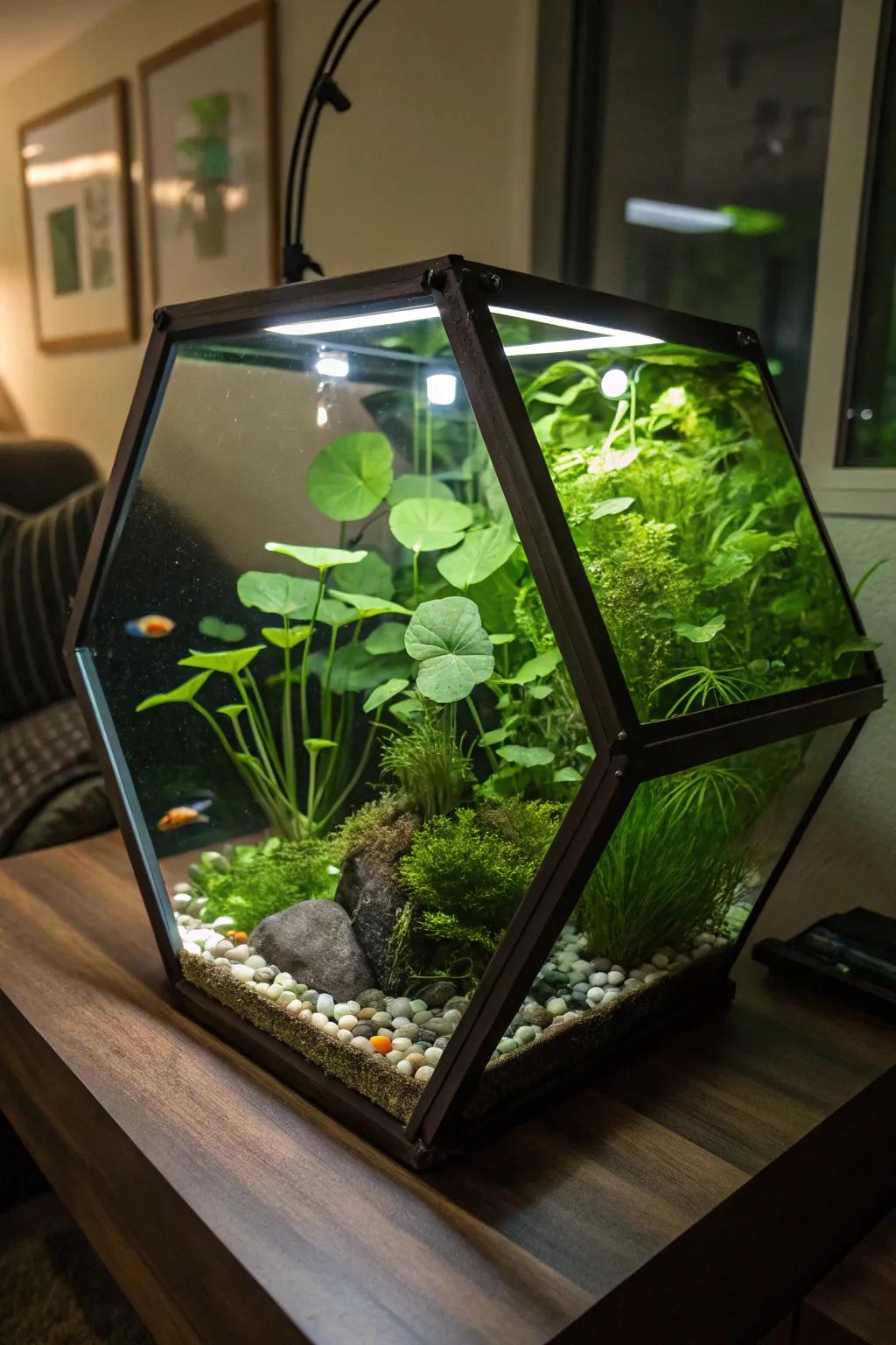 Incorporate serenity with a floating plant oasis.