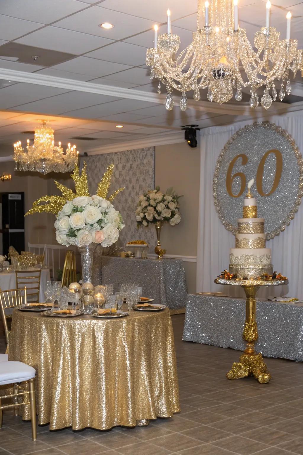 Add sparkle using metallic colors.