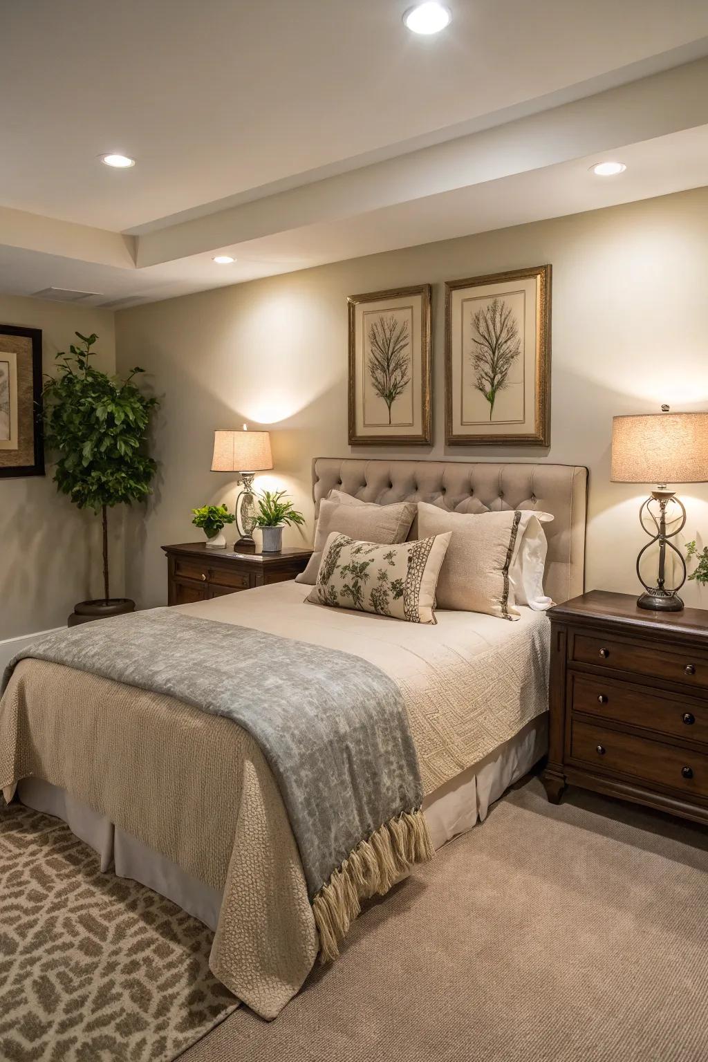 Grant guests a cozy getaway in your basement's guest quarters.