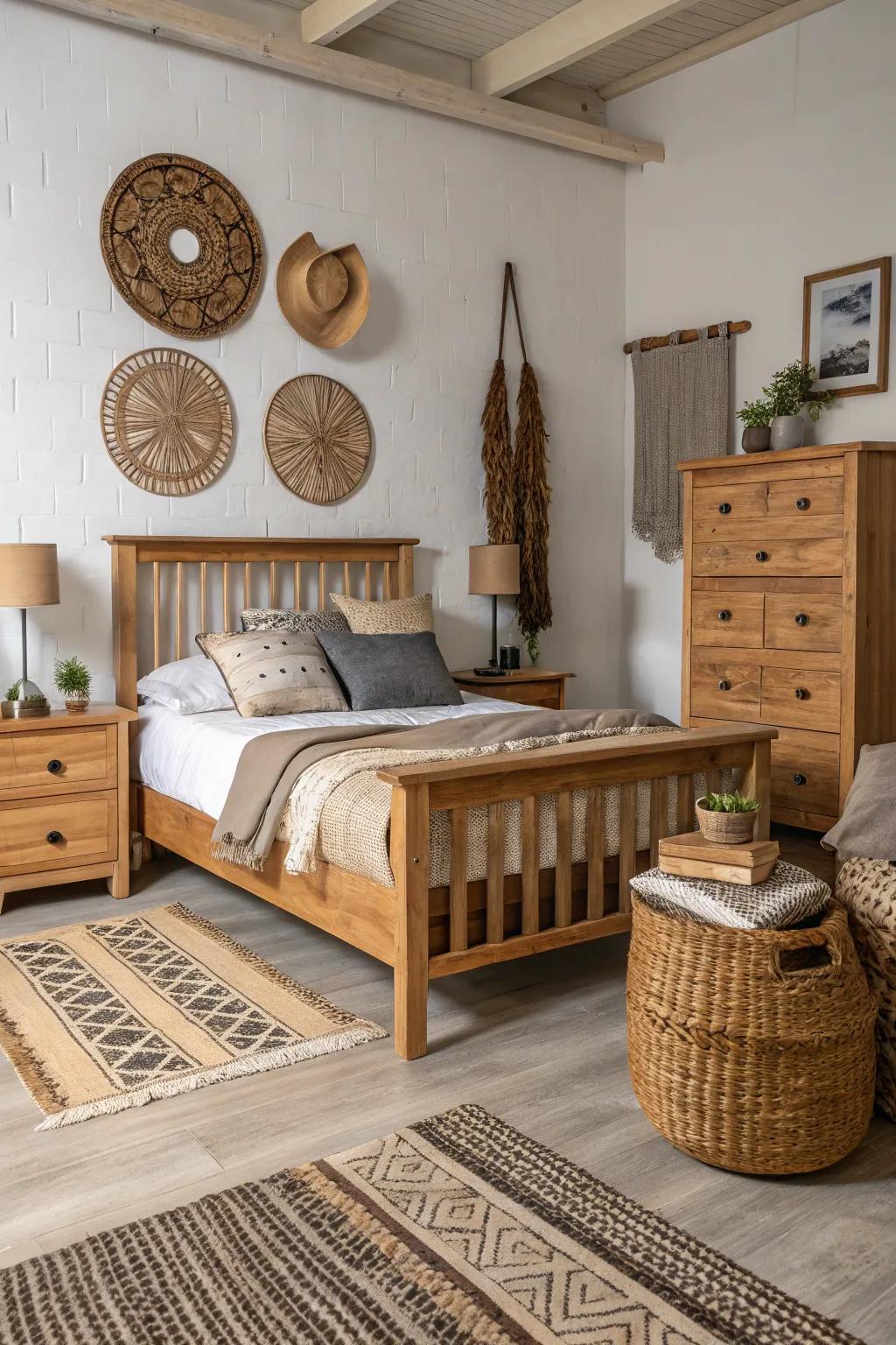 Natural mediums such as lumber contribute sophistication.