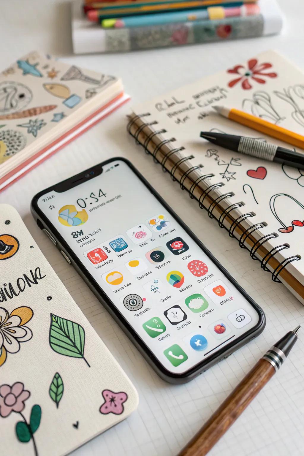 Doodle-style icons inject a playful, artistic spirit into your interface.