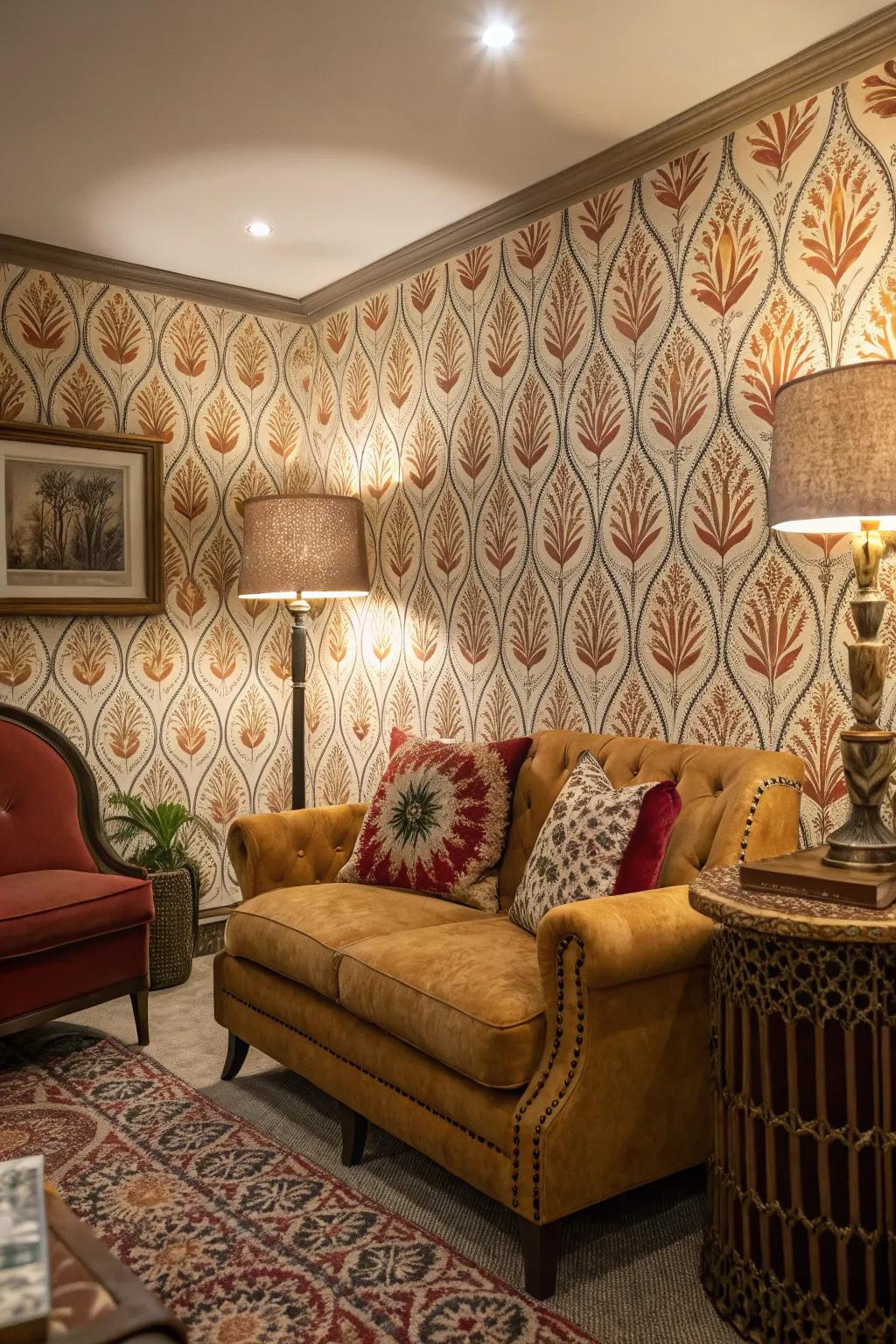 Travel back in time with charming classic wall covering designs.