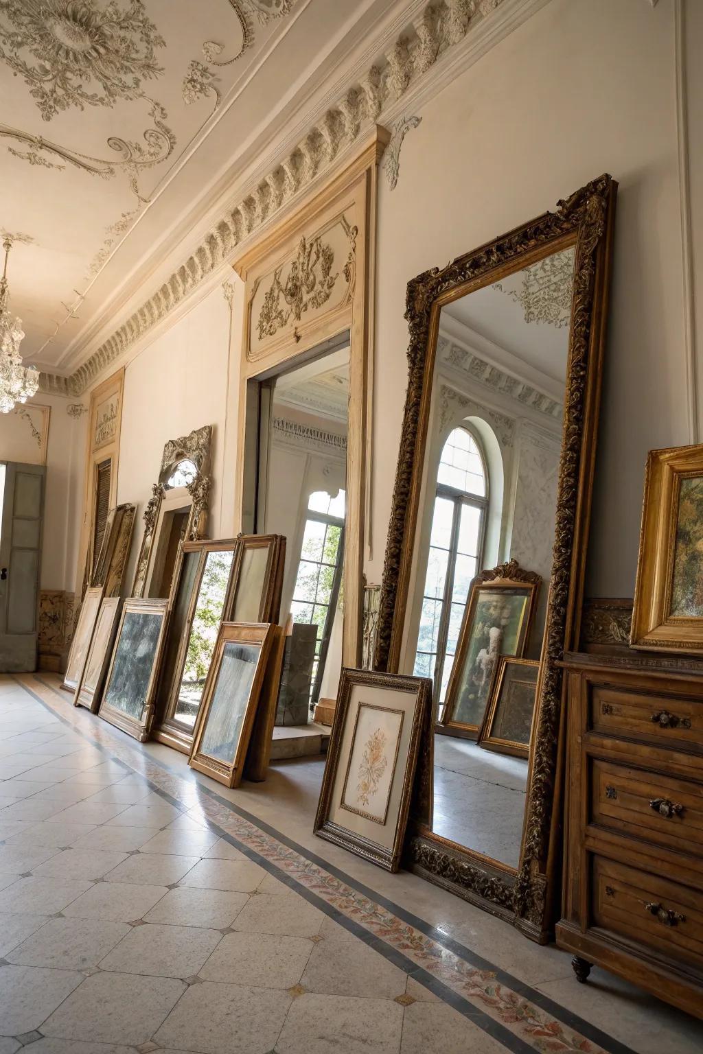 Heritage reflective surfaces append elegance and dimension.