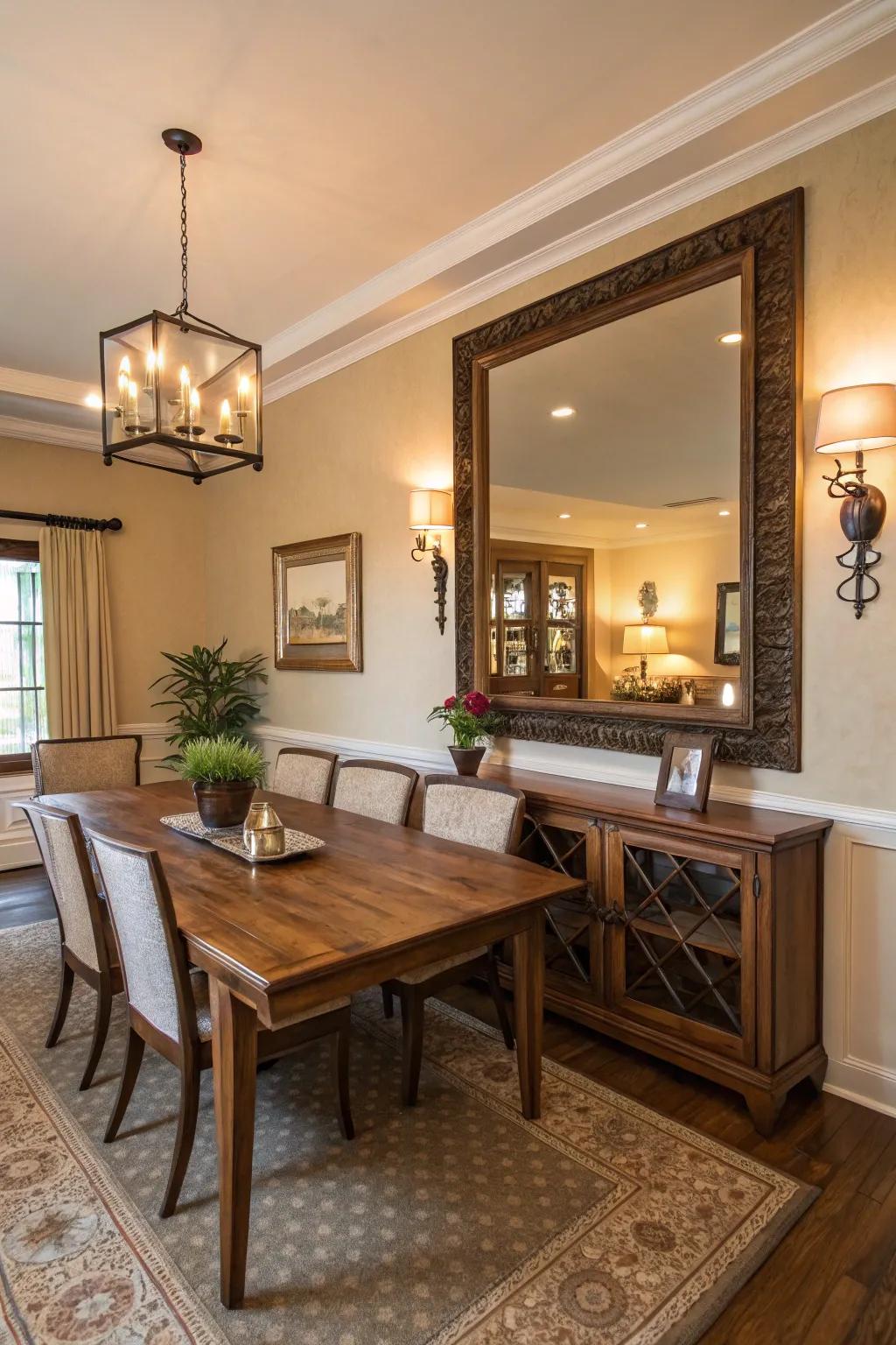 Mirrors make light and space expand.