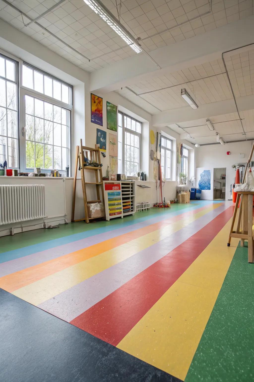 Add sustainability and a burst of color with eco-friendly linoleum.