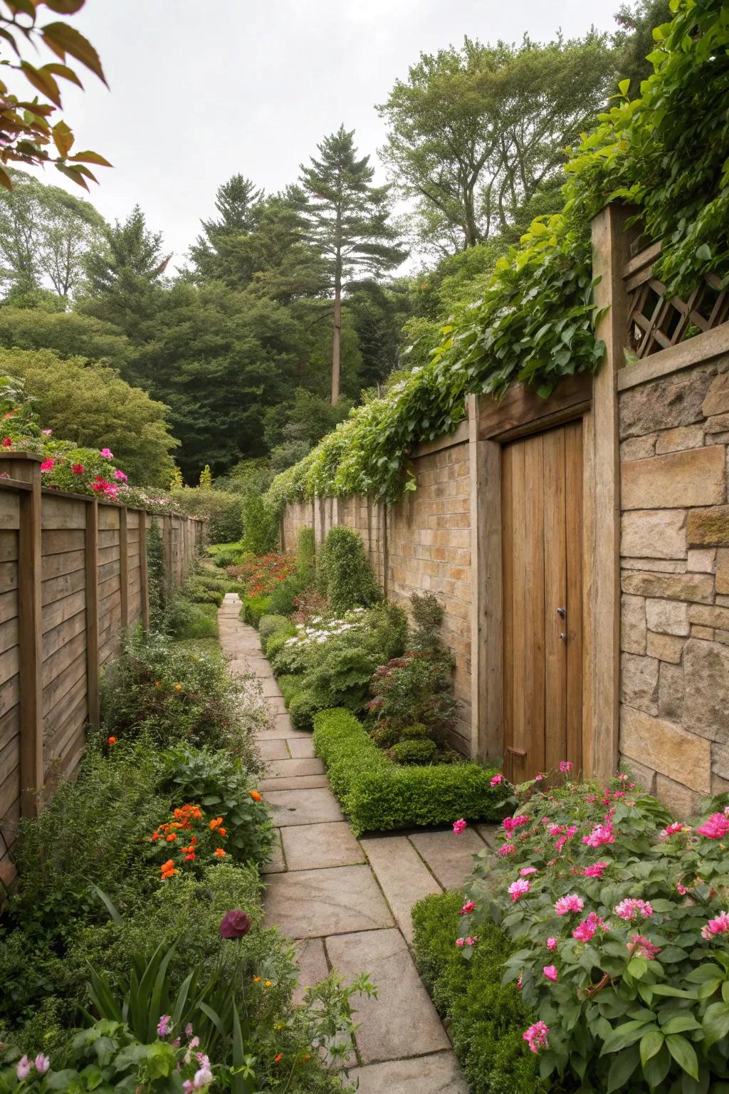 Privacy walls improving peace in the garden.