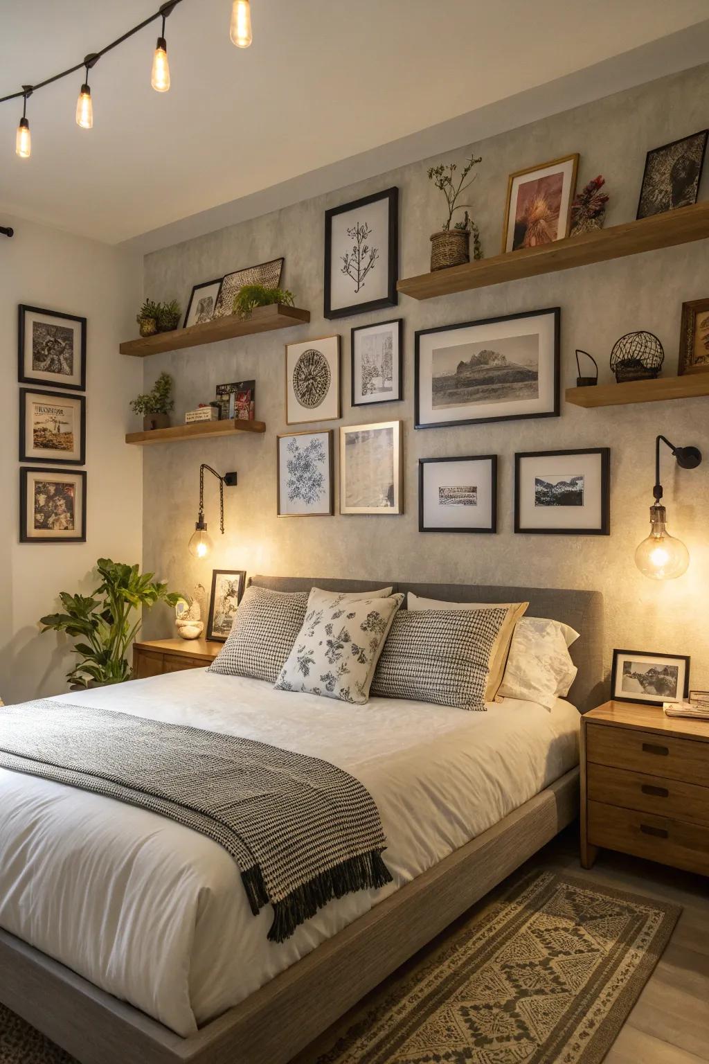 Design a signature style with a multi-layered art and decor scheme.