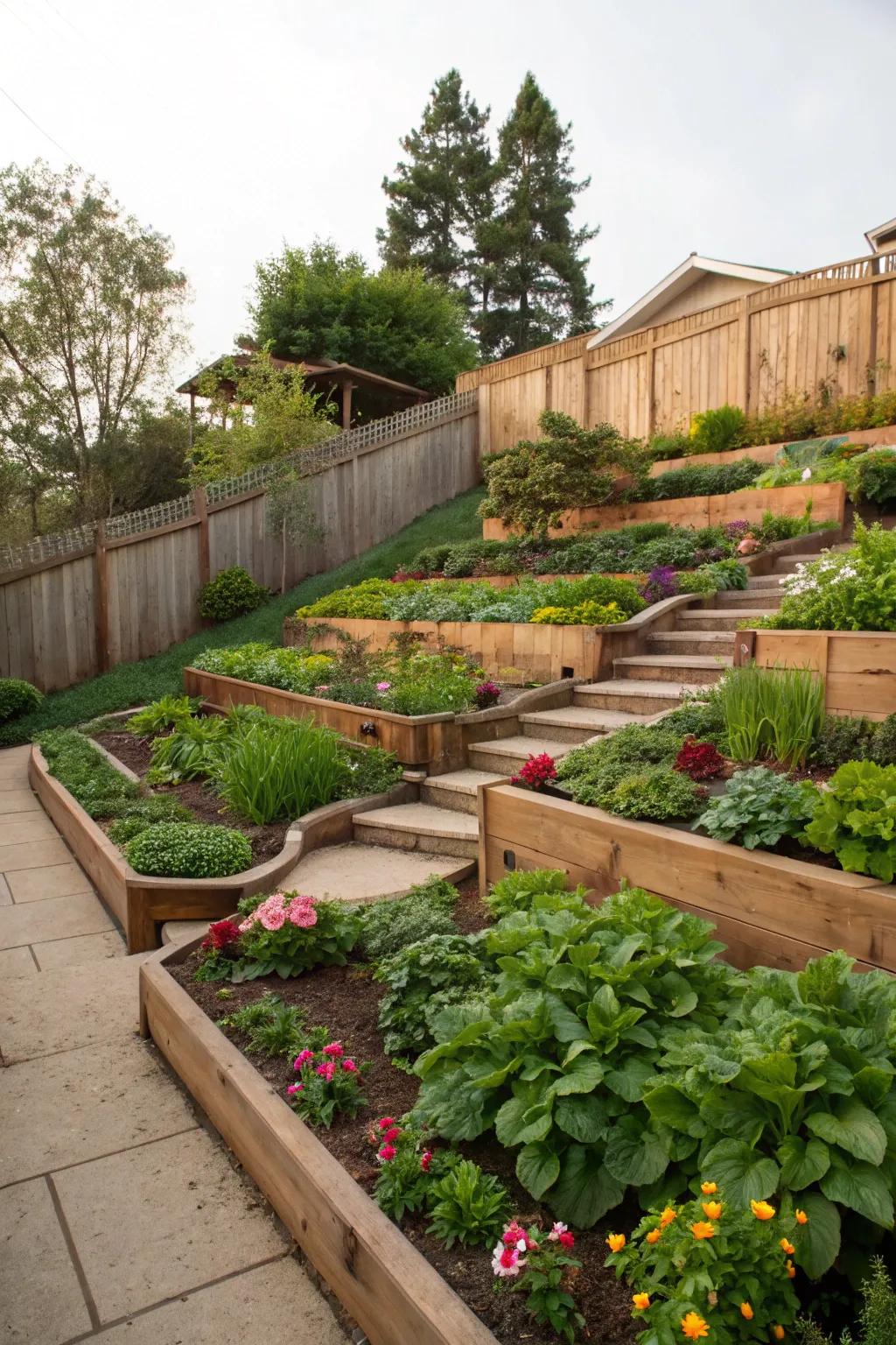 Multi-tiered designs give interest and depth.