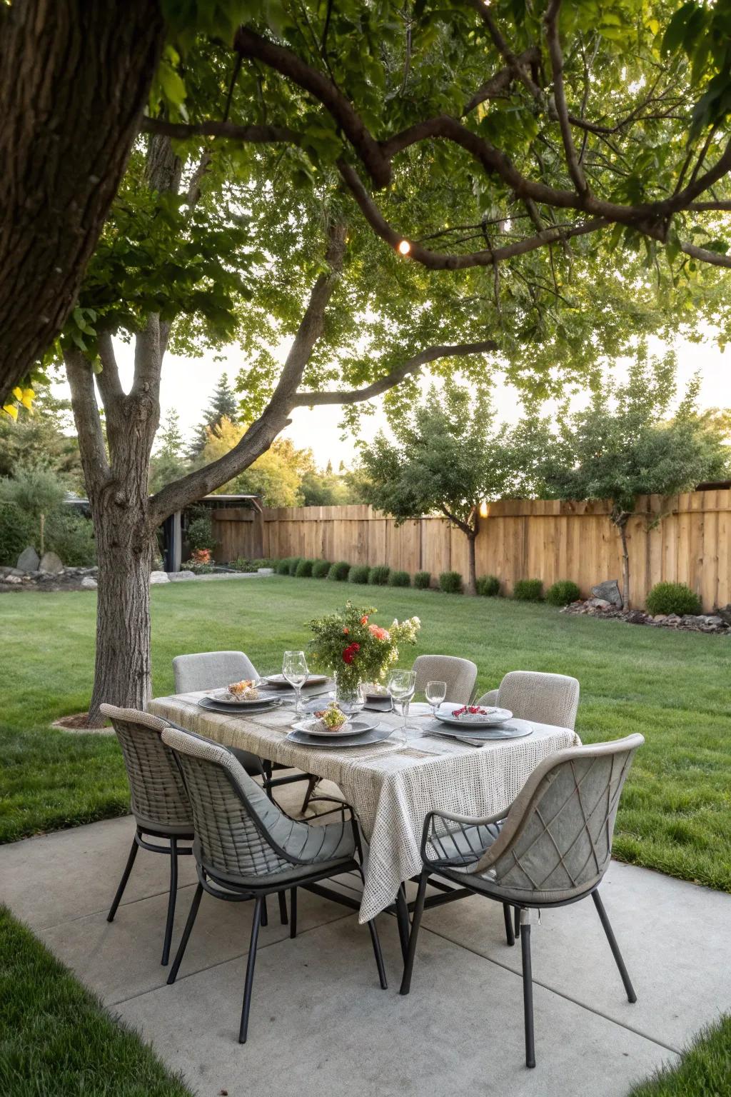 Outdoor dining spaces are perfect for unforgettable meals beneath the sky.