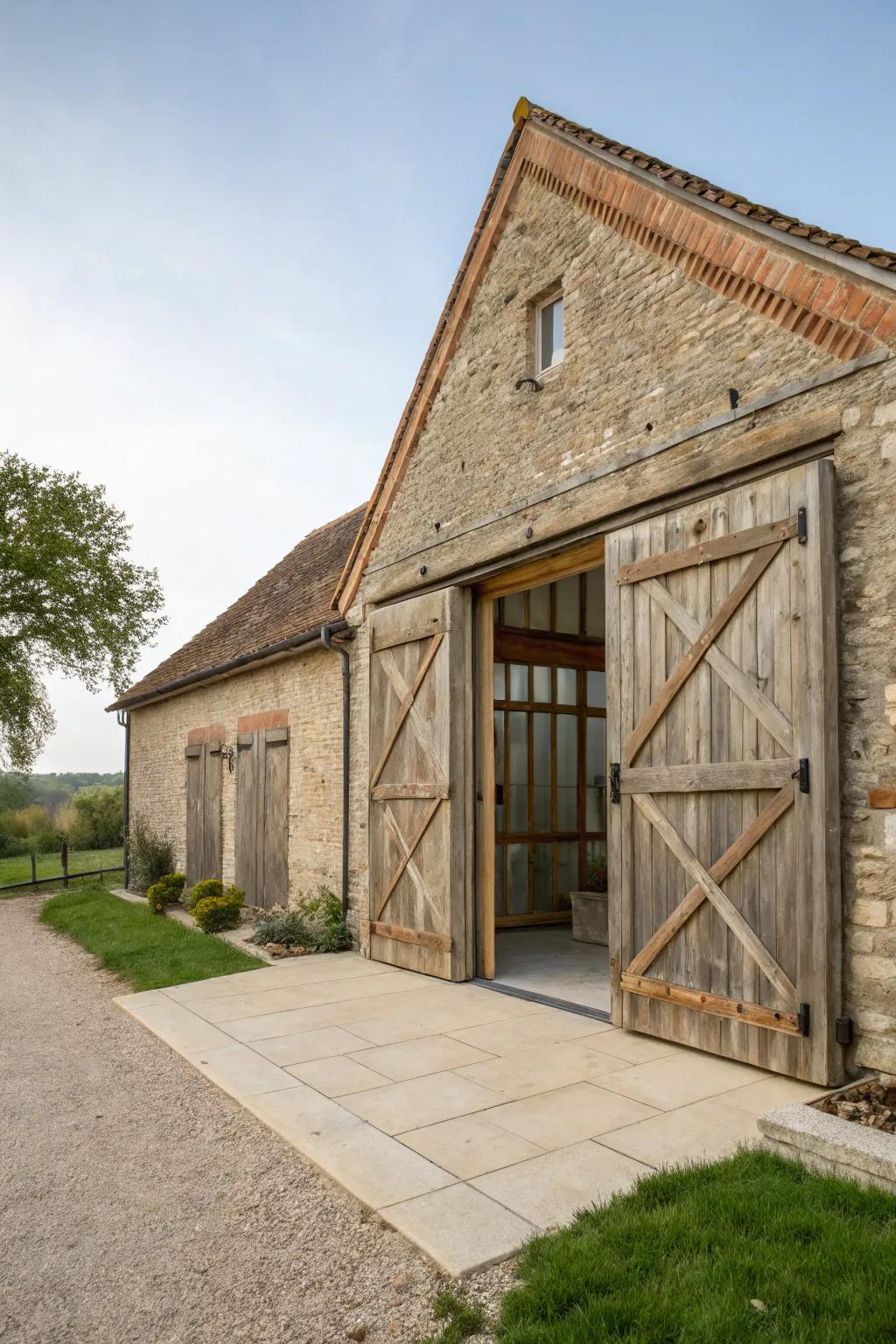 Original doors add practical use and historical charm.