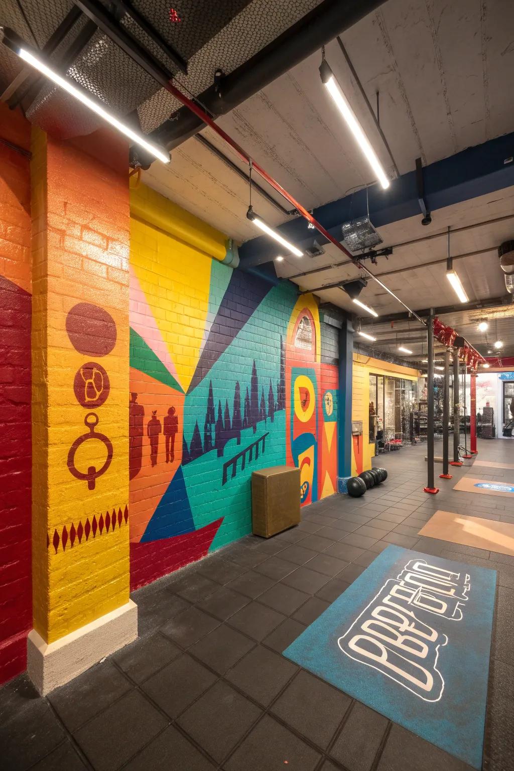 Vibrant colors can uplift gym mood and energy.