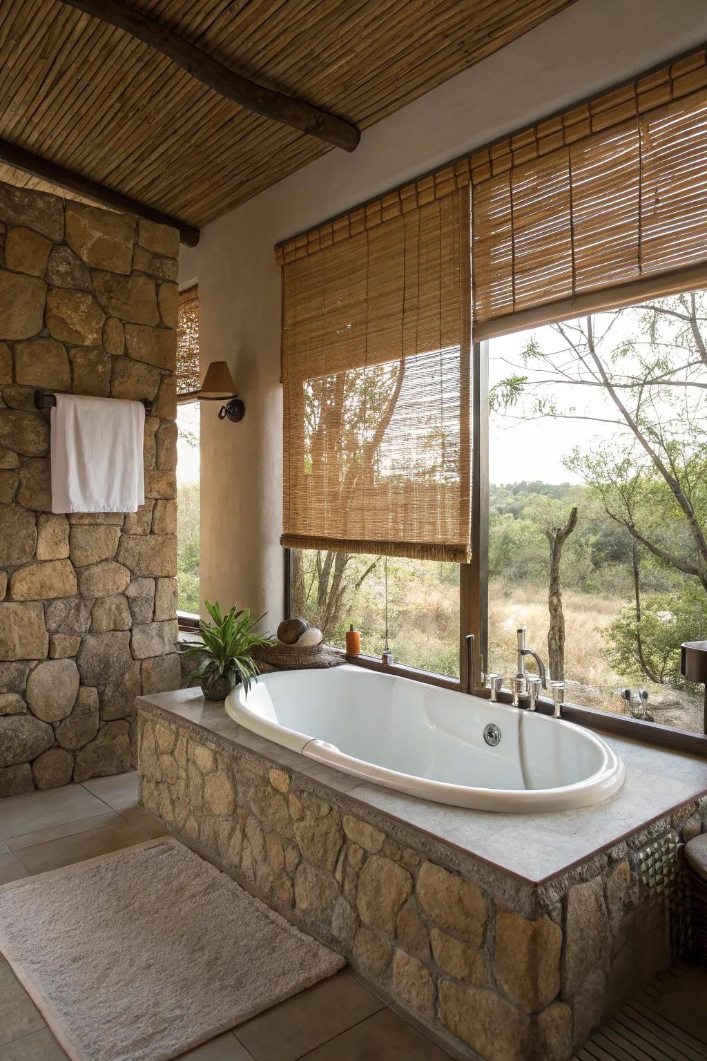 Obtain a zen-like calm using inviting cane blinds.