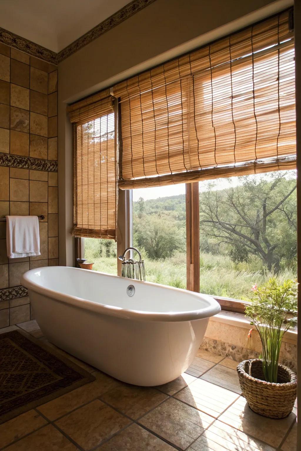 Reed shades contribute an inviting, organic feel.
