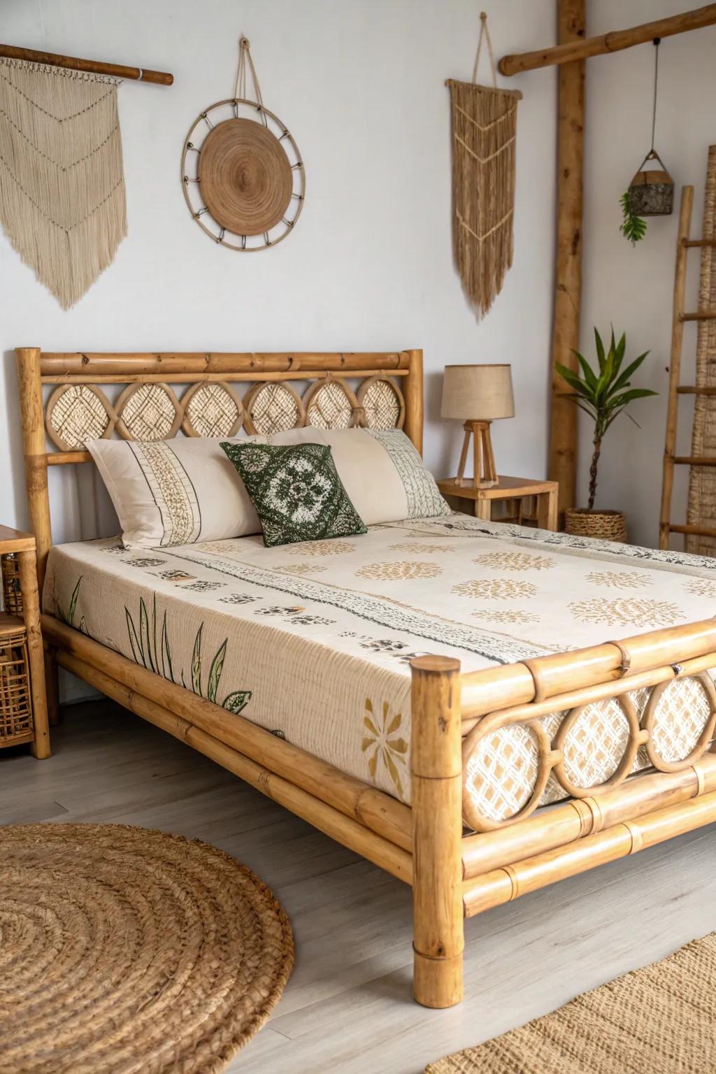 A cane bed base delivers a sustainable and fashionable option.