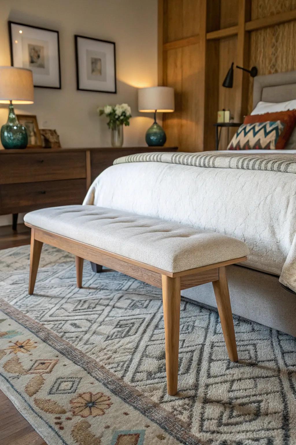 Mid-century modern seats adding retro charm to your space.