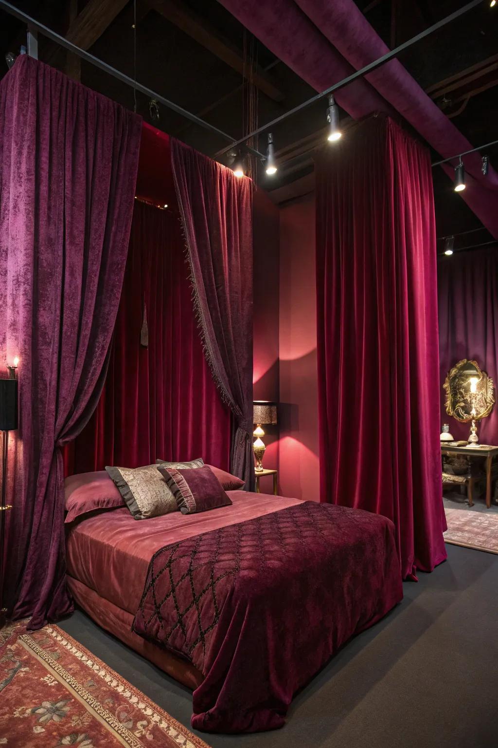 Impart grandeur using opulent jewel tones.