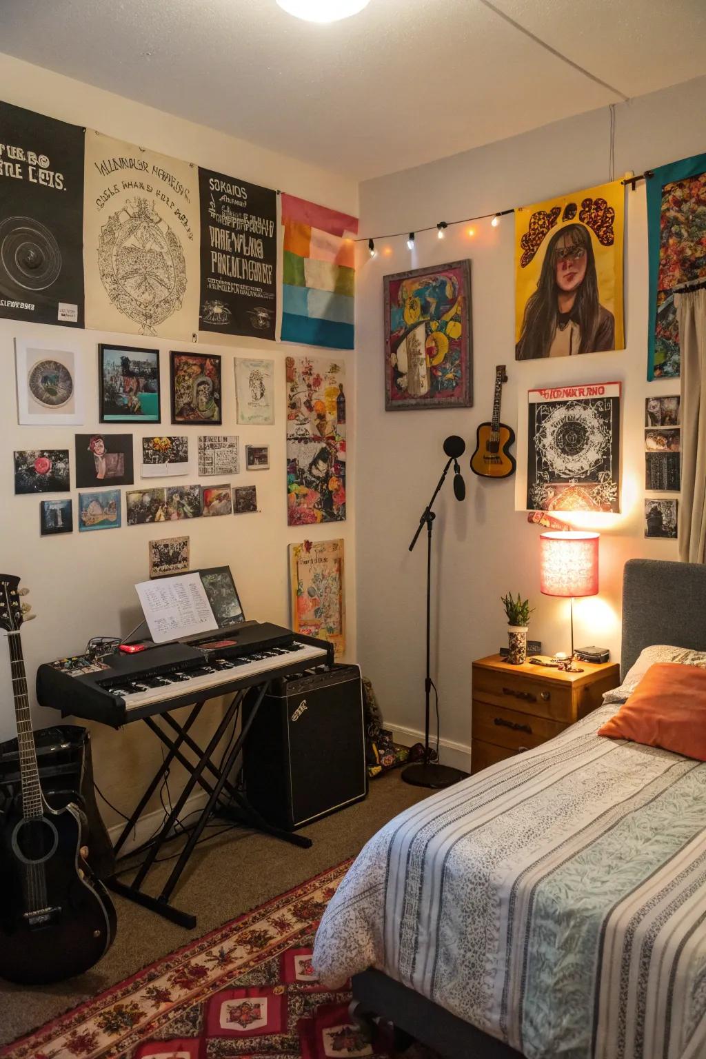 Personalized decor celebrates your style and boosts creativity in your music studio.